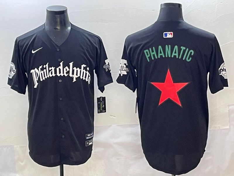 Men 2025 Philadelphia Phillies Blank Black Five generations Joint Name Nike MLB Jersey style 1